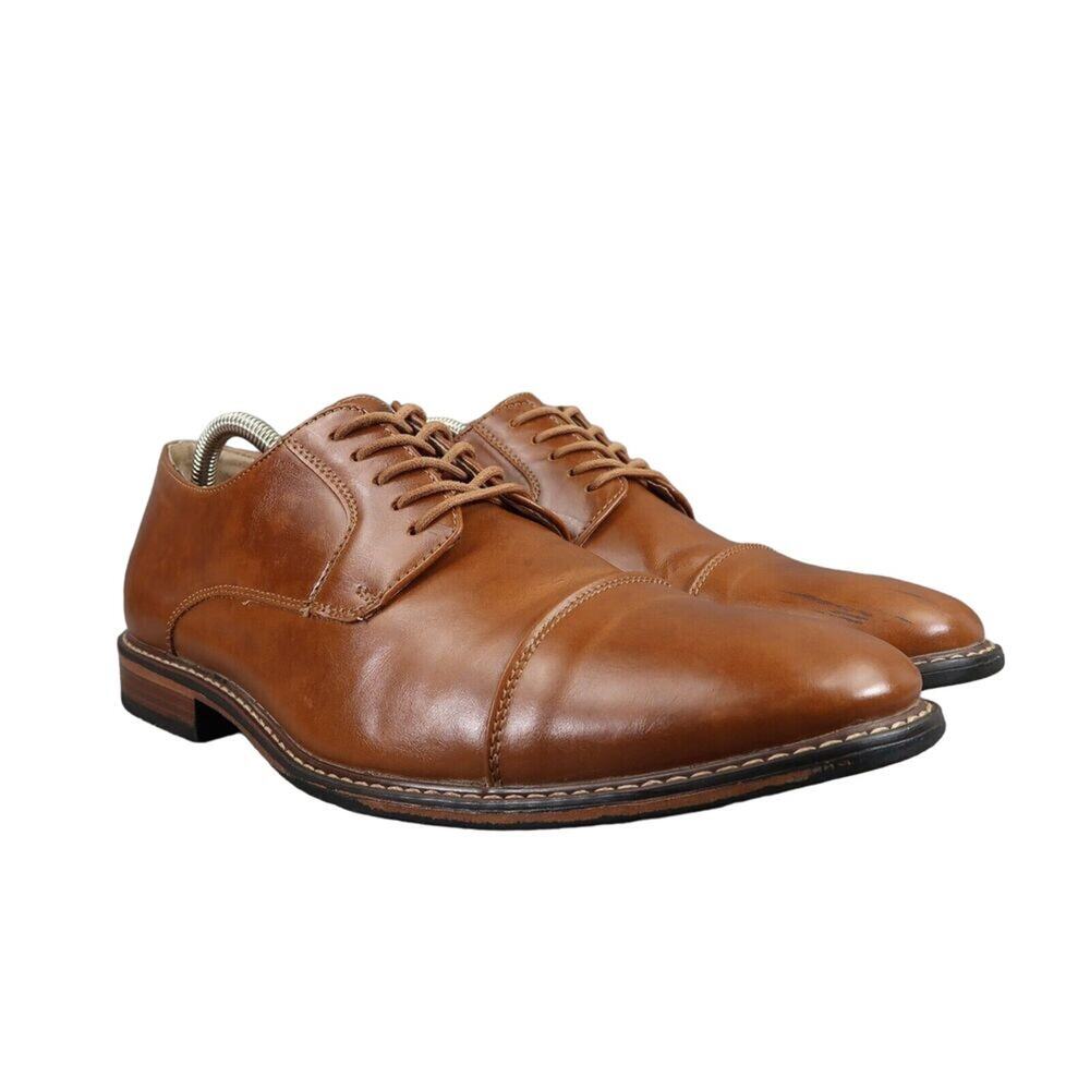 Dexter Shoes Mens 10 Oxford Derby Classic Cap Toe Formal Dress Brown Memory Foam